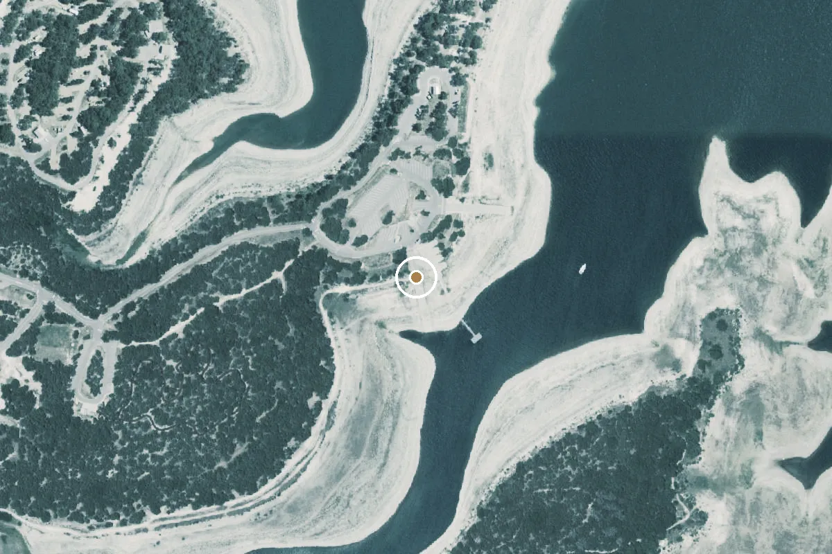 Aerial view of Arkansas Bend Park Boat Ramp