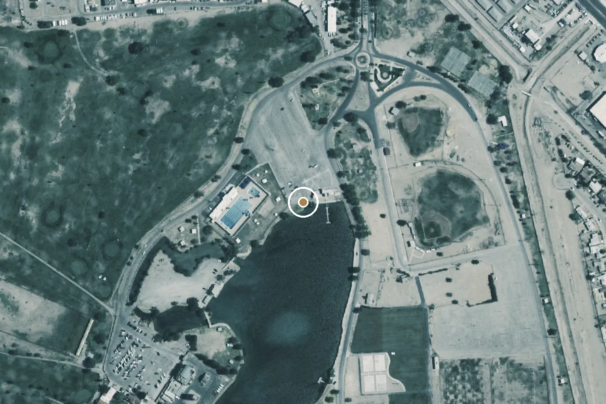 Aerial view of Ascarate Park Boat Ramp