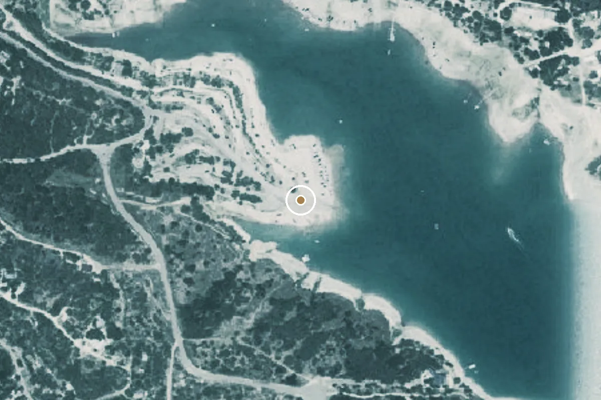 Aerial view of Bandera County Park Boat Ramp