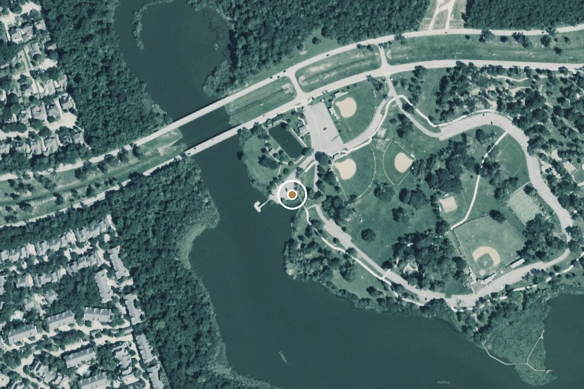 Aerial view of Bay Area Park Boat Ramp
