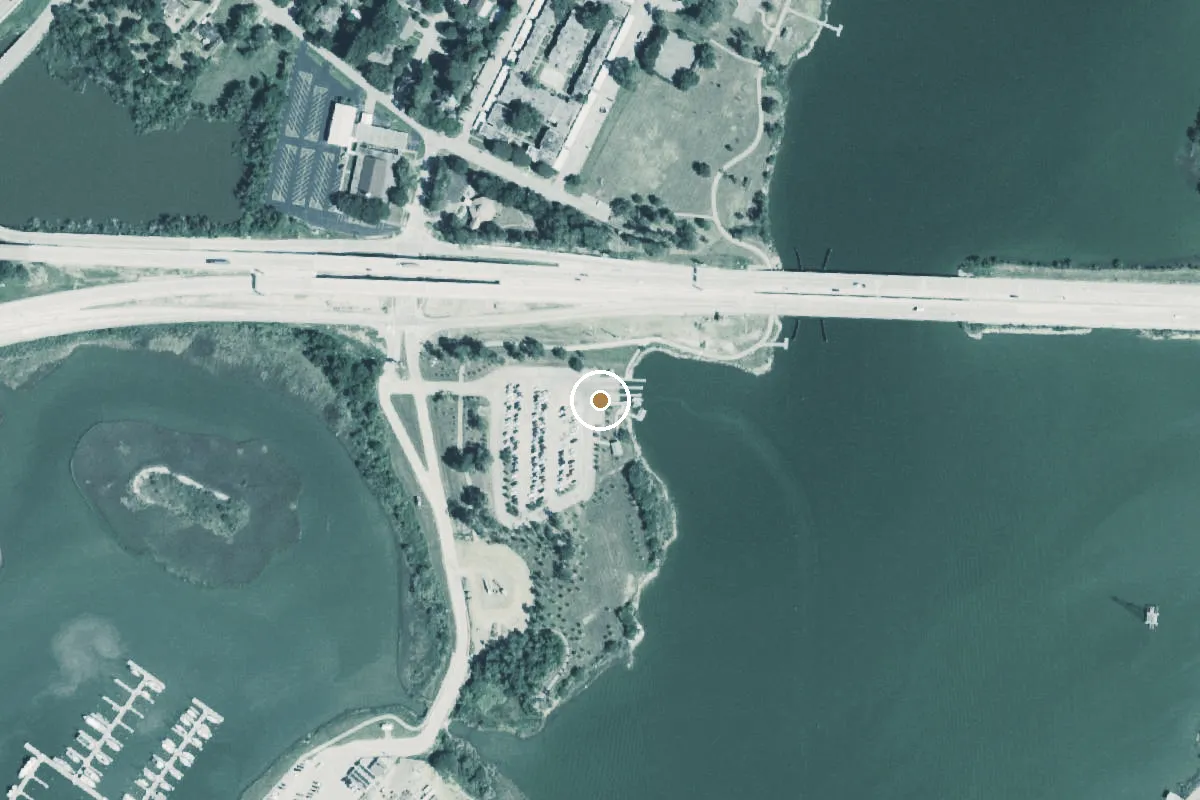Aerial view of Bayland Park Boat Ramp
