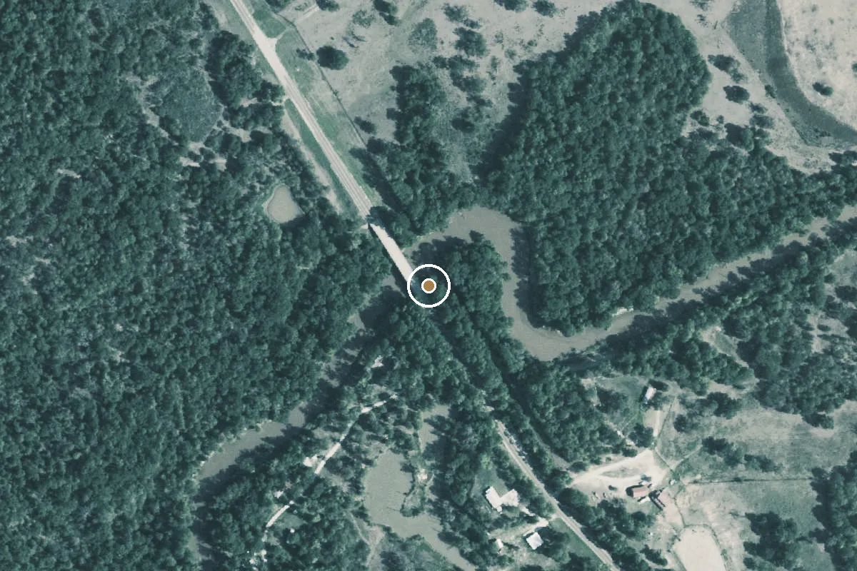 Aerial view of Bedias Creek Boat Ramp