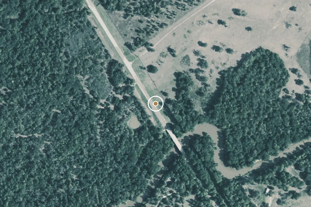 Aerial view of Bedias Creek Boat Ramp