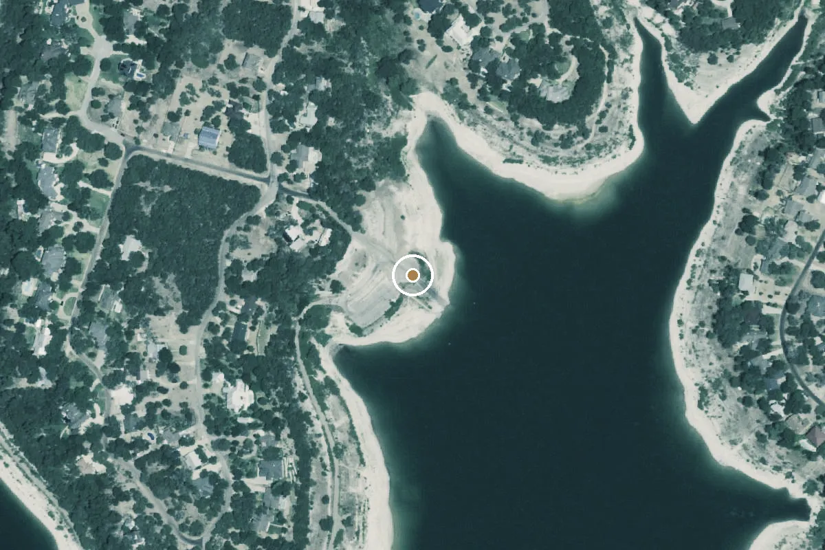 Aerial view of Belton Lake Boat Ramp