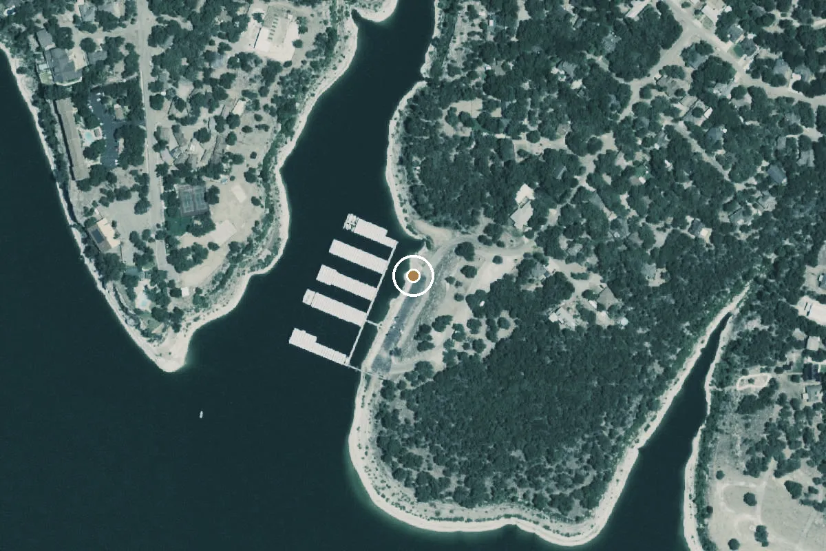 Aerial view of Belton Lake Boat Ramp