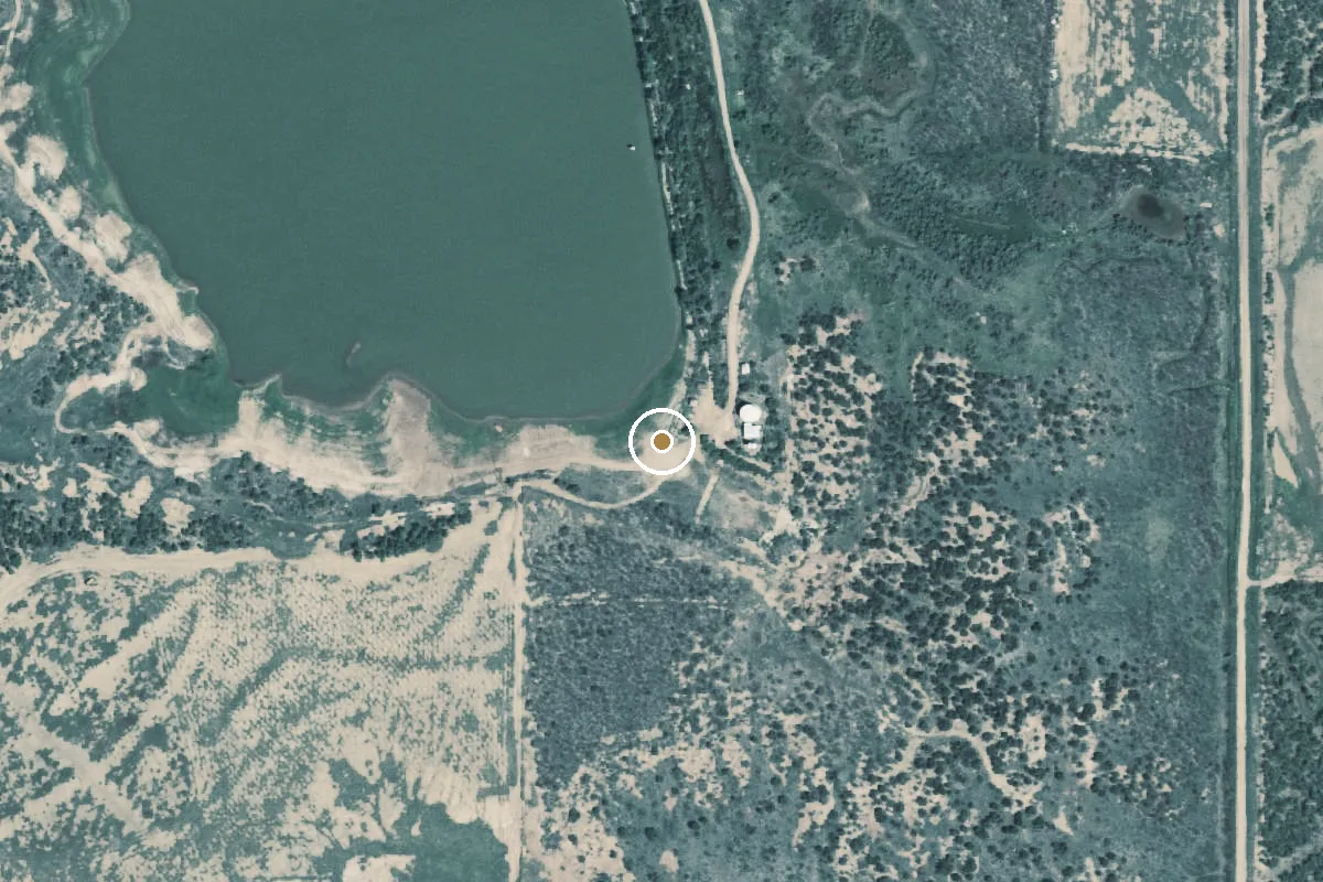 Aerial view of Benjamin City Lake Boat Ramp