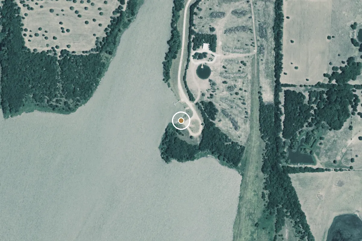 Aerial view of Big Creek Reservoir Boat Ramp