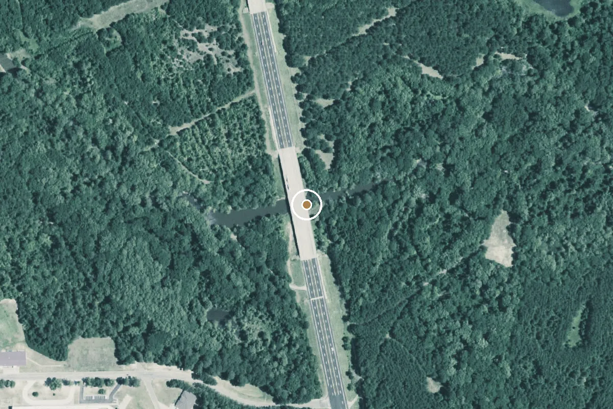Aerial view of Black Cypress Bayou Boat Ramp