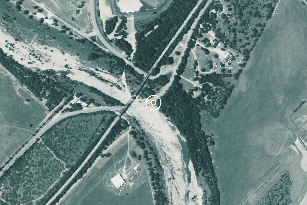 Aerial view of Blanco River Boat Ramp