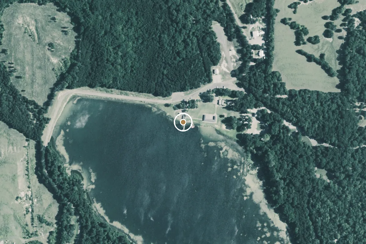 Aerial view of Bonham State Park Boat Ramp