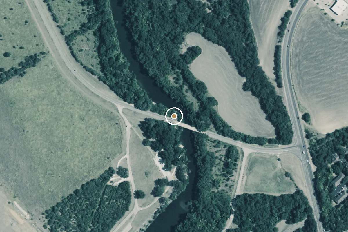 Aerial view of Bosque Park Boat Ramp