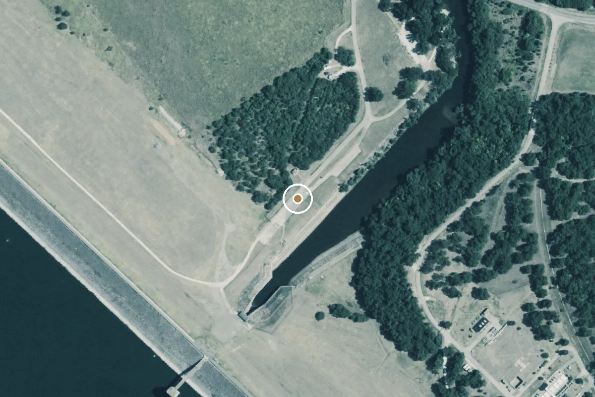 Aerial view of Bosque Park Boat Ramp