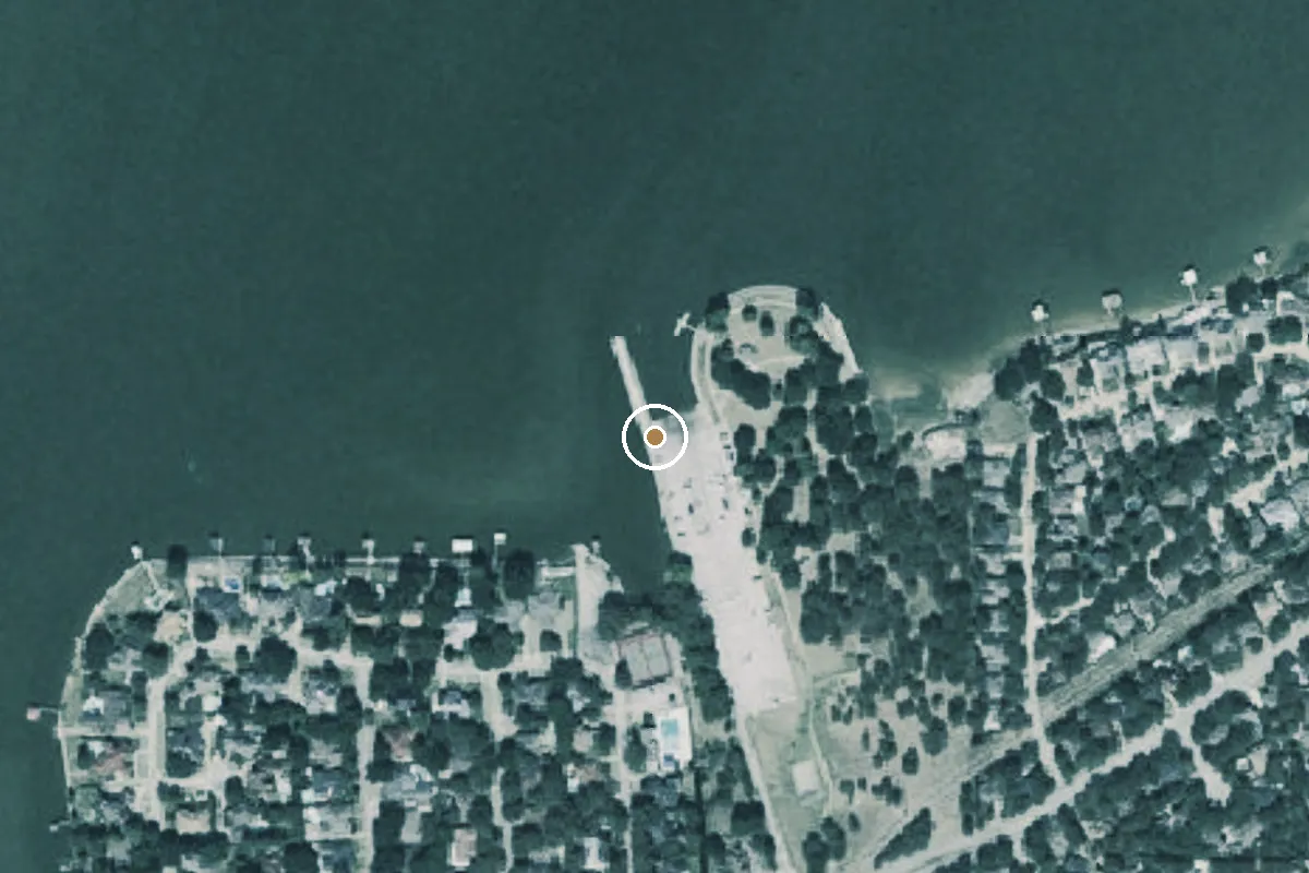 Aerial view of Bowman Springs Park Boat Ramp