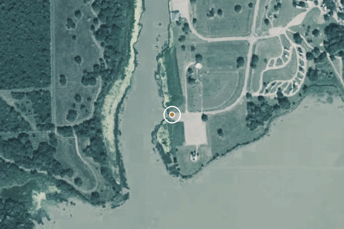 Aerial view of Brackenridge Plantation Recreation Area Boat Ramp