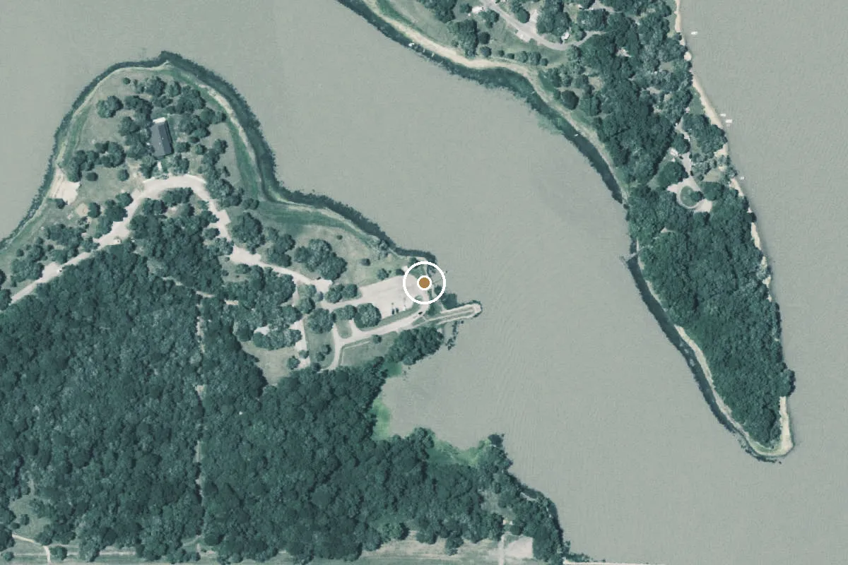Aerial view of Brackenridge Recreation Complex Boat Ramp