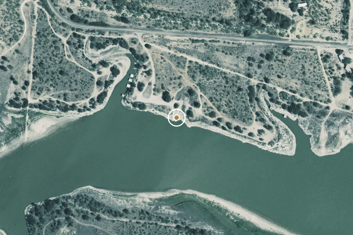 Aerial view of Brady Lake Boat Ramp