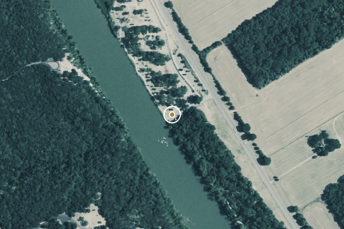 Aerial view of Brazos Park East Boat Ramp
