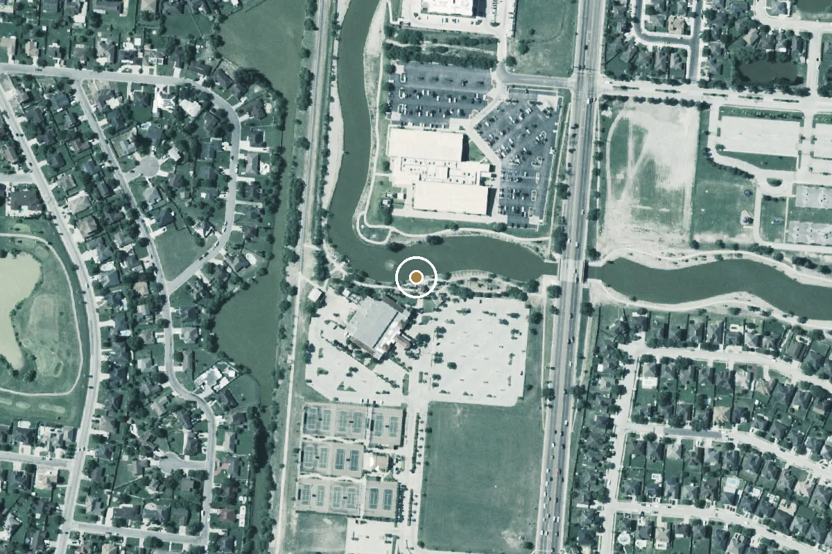 Aerial view of Brownsville Event Center Public Boat Ramp
