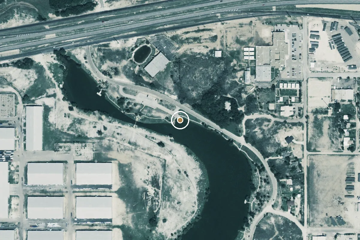 Aerial view of Buddy Holly Recreation Area Boat Ramp
