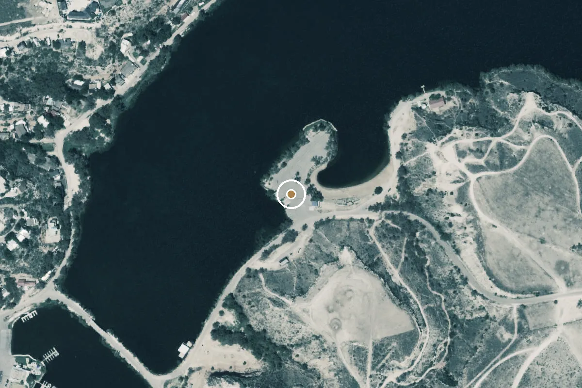 Aerial view of Buffalo Springs Lake Boat Ramp