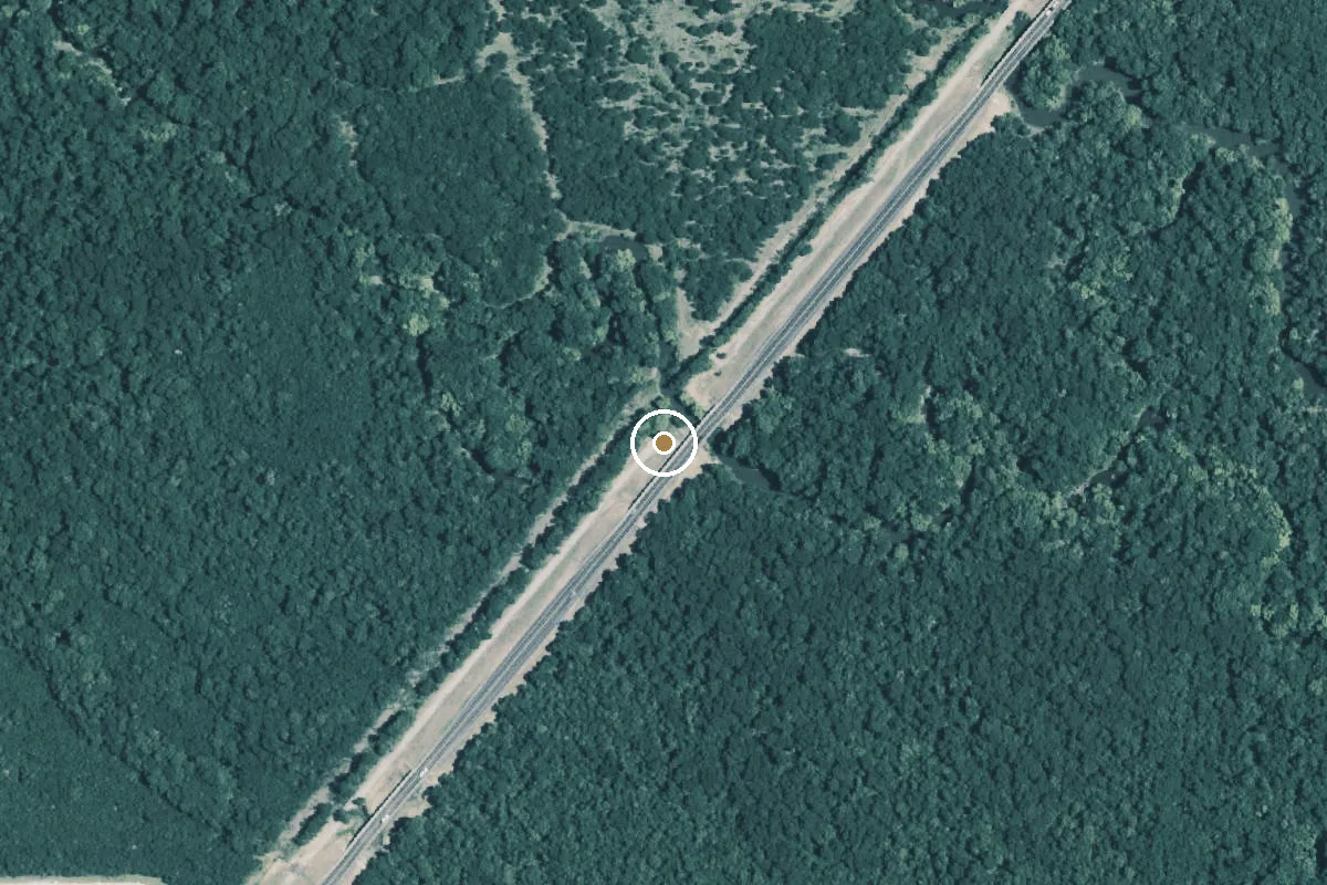 Aerial view of Caddo Creek Unit Boat Ramp