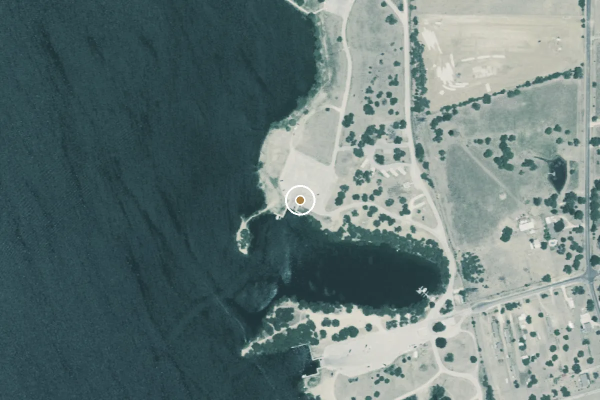 Aerial view of Calaveras Lake Park Boat Ramp