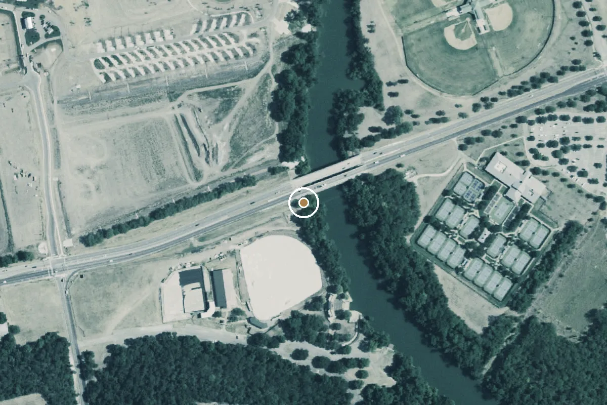 Aerial view of Camp Fimfo Waco Boat Ramp
