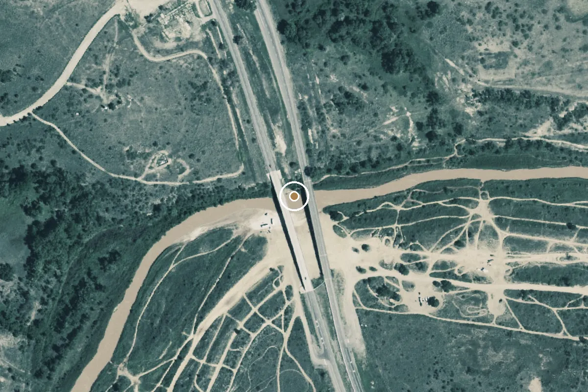Aerial view of Canadian River Boat Ramp