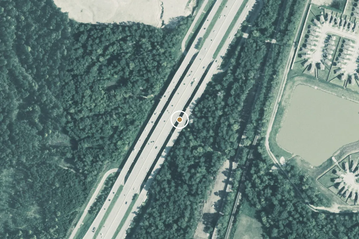 Aerial view of Caney Creek Boat Ramp