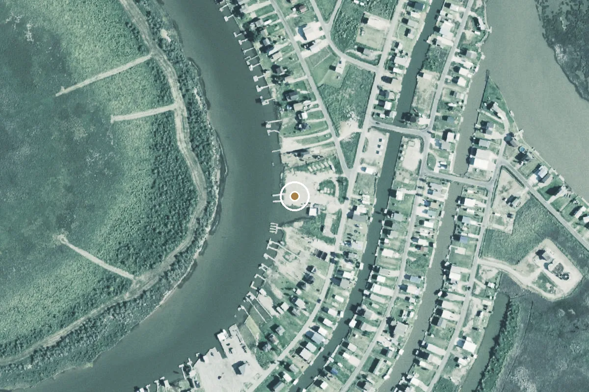 Aerial view of Caney Creek Boat Ramp