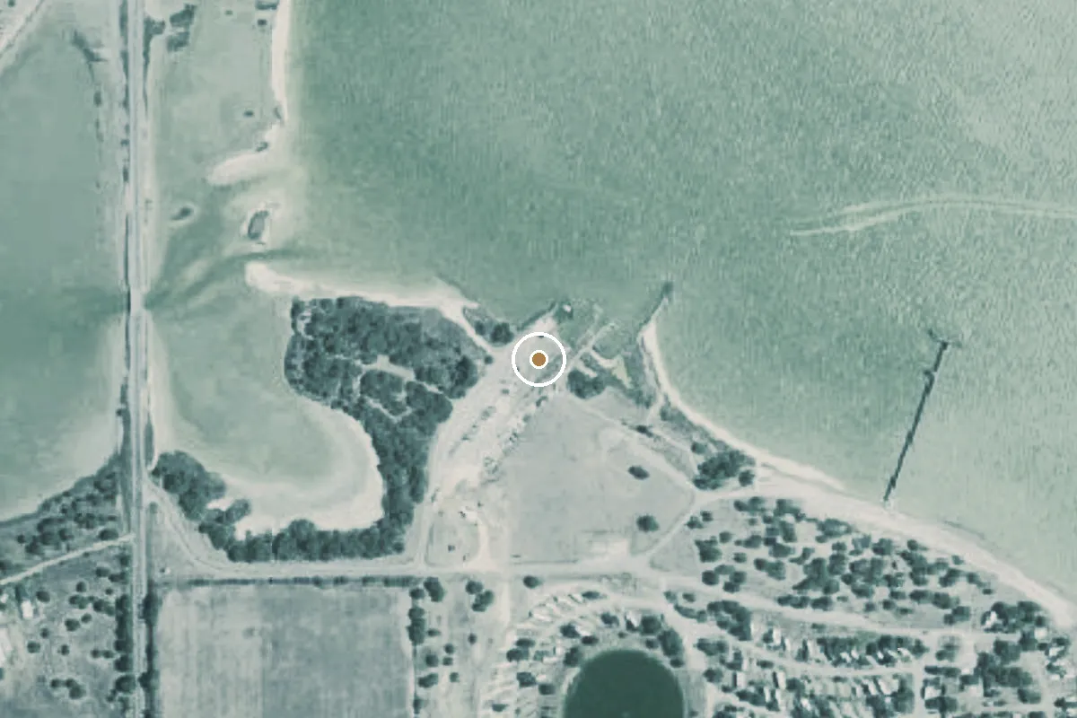 Aerial view of Cayo del Grullo Bay Boat Ramp