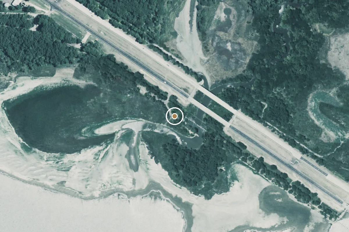 Aerial view of Cedar Creek Lake Boat Ramp
