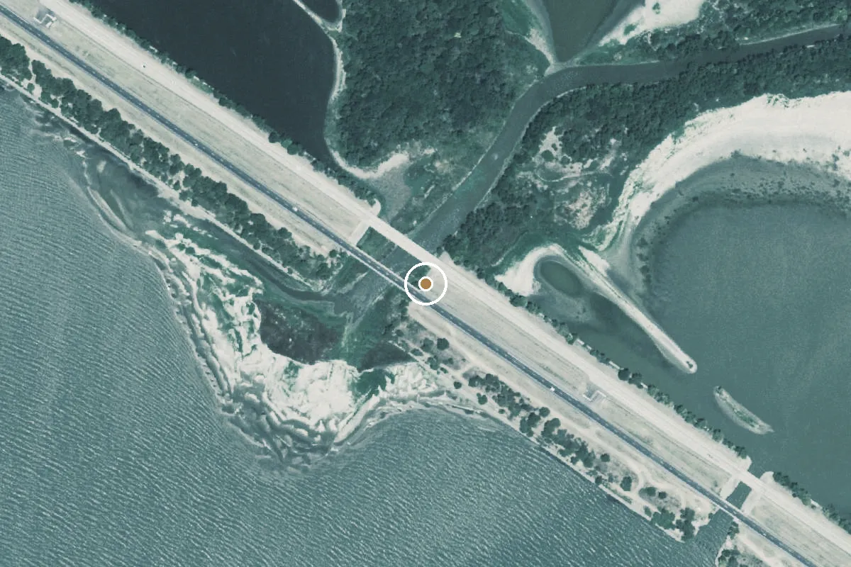 Aerial view of Cedar Creek Lake Boat Ramp
