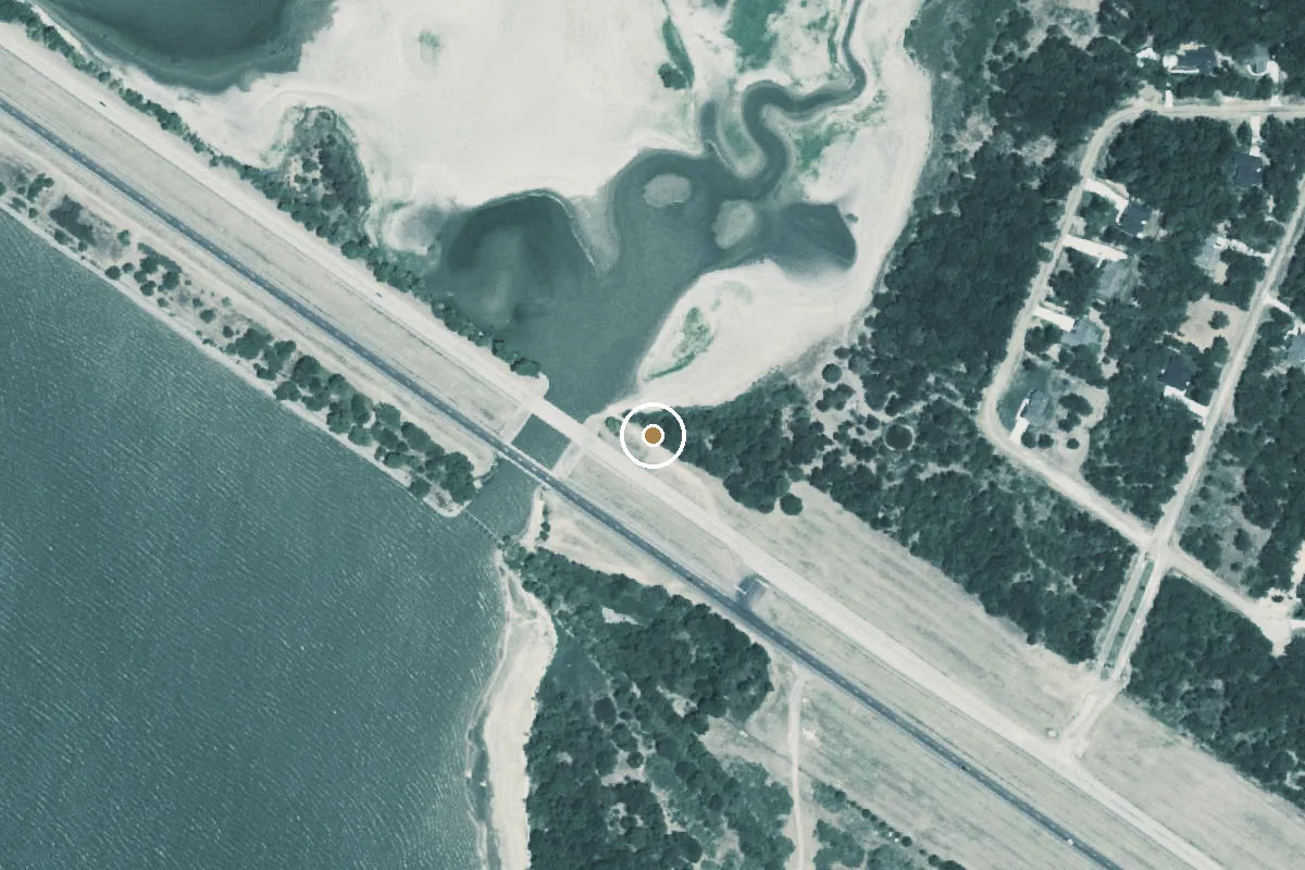 Aerial view of Cedar Creek Lake Boat Ramp