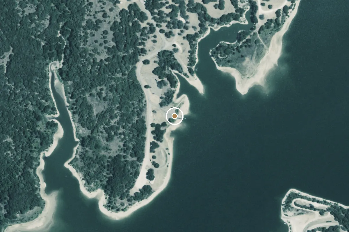 Aerial view of Cedar Creek Park Boat Ramp