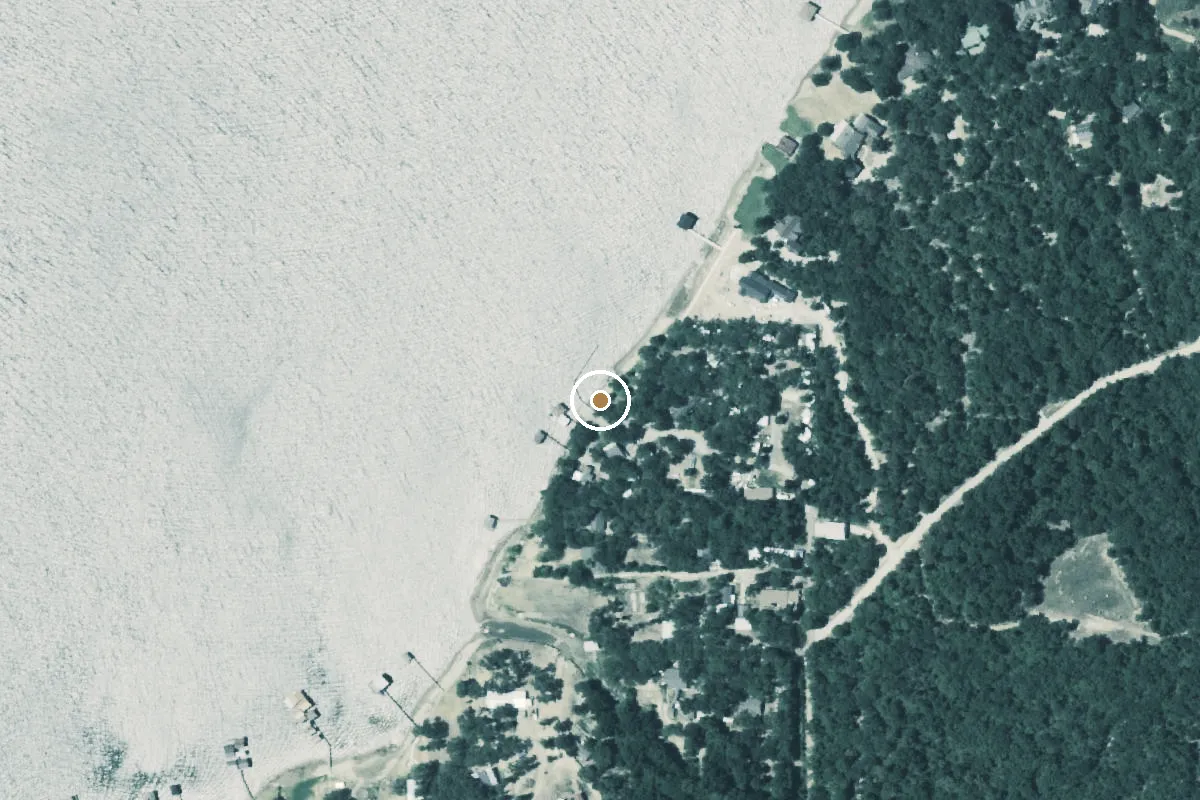 Aerial view of Cedar Creek Reservoir Boat Ramp