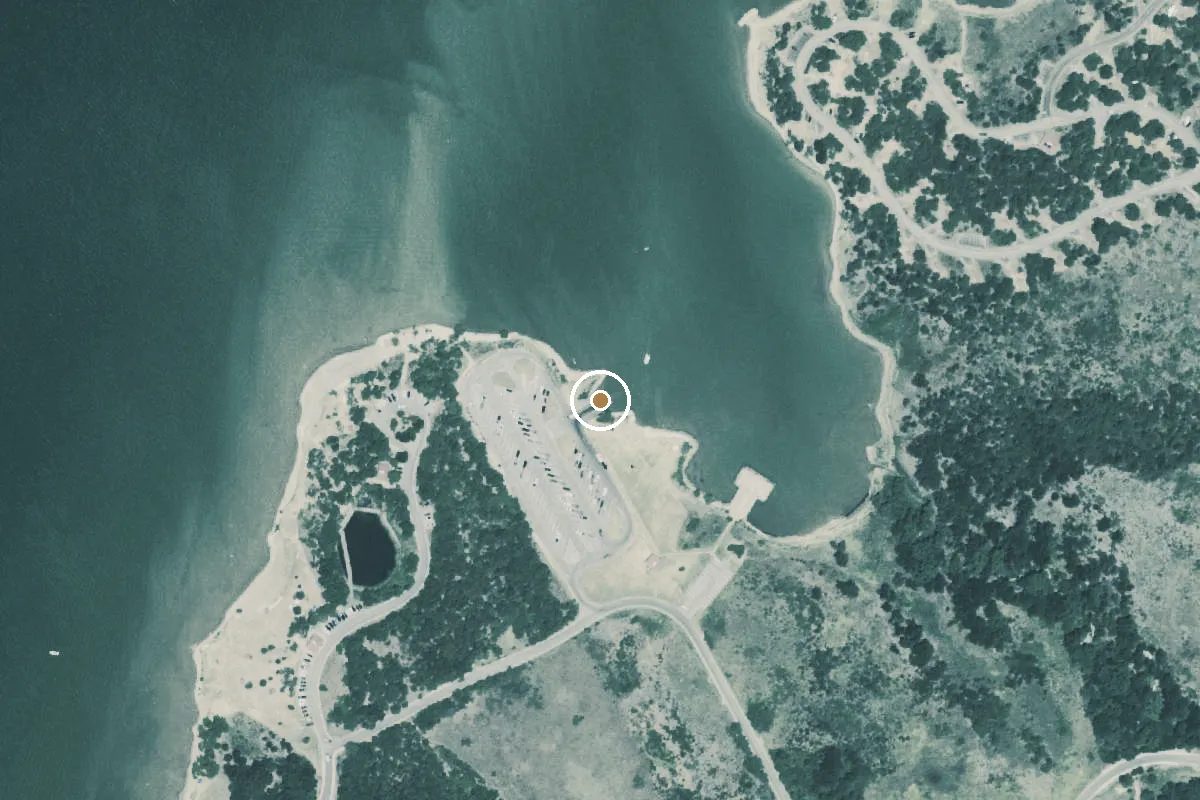 Aerial view of Cedar Hill State Park Boat Ramp