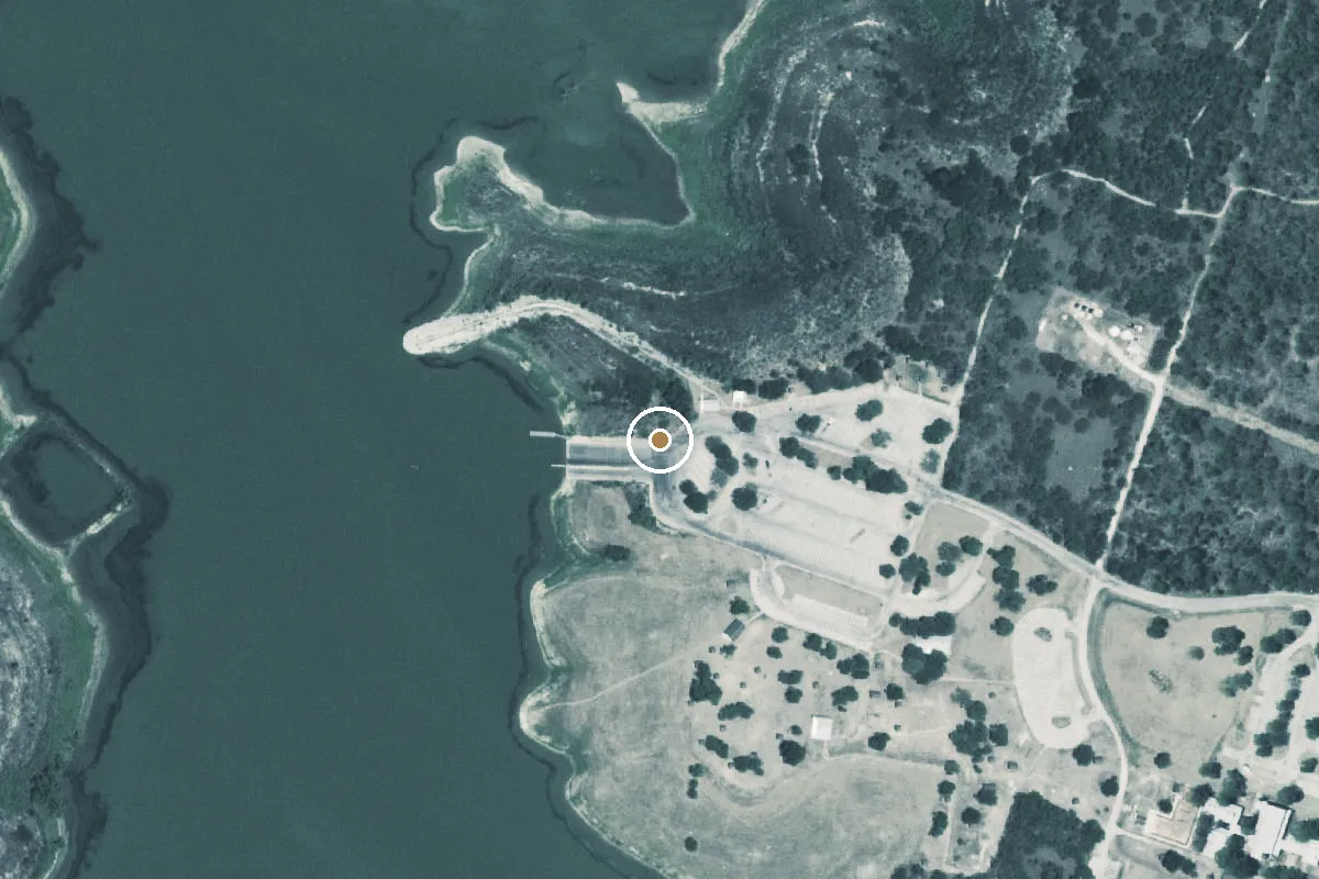Aerial view of Choke Canyon State Park - Calliham Unit Boat Ramp
