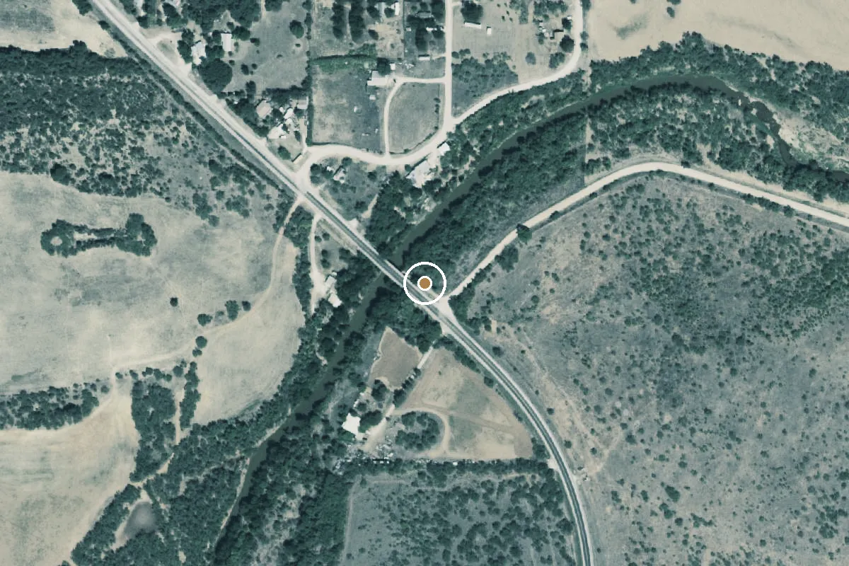 Aerial view of Clear Fork of the Brazos River Boat Ramp