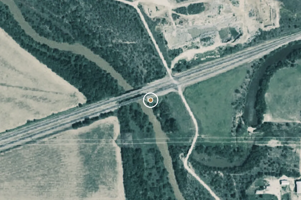 Aerial view of Clear Fork of the Brazos River Boat Ramp