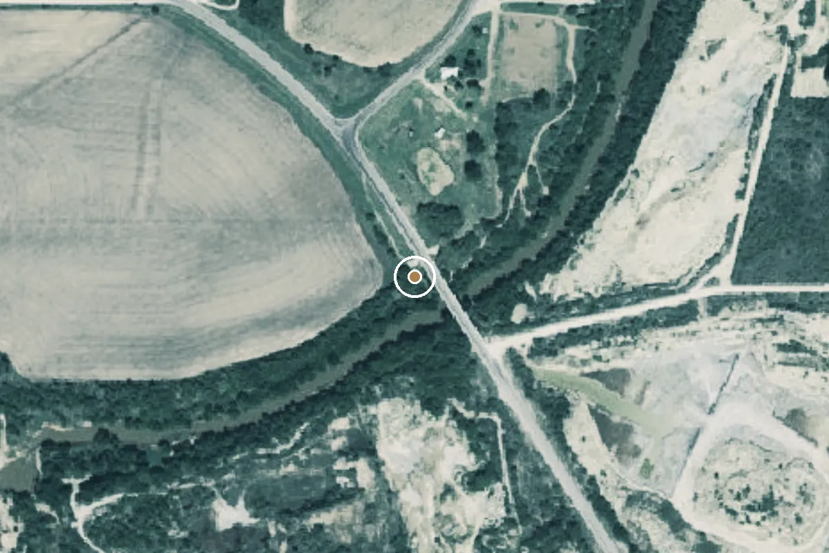 Aerial view of Clear Fork of the Brazos River Boat Ramp