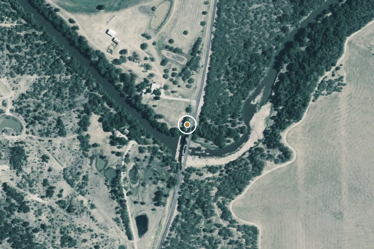 Aerial view of Clear Fork of the Brazos River Boat Ramp