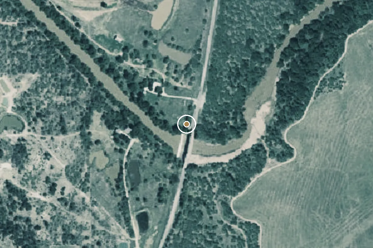 Aerial view of Clear Fork of the Brazos River Boat Ramp