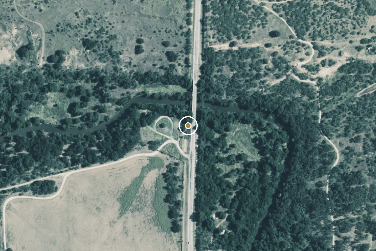 Aerial view of Clear Fork of the Brazos River Boat Ramp