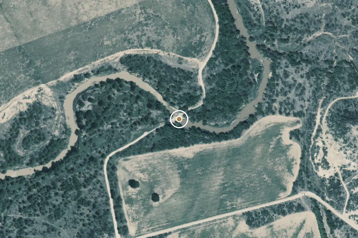 Aerial view of Clear Fork of the Brazos River Boat Ramp