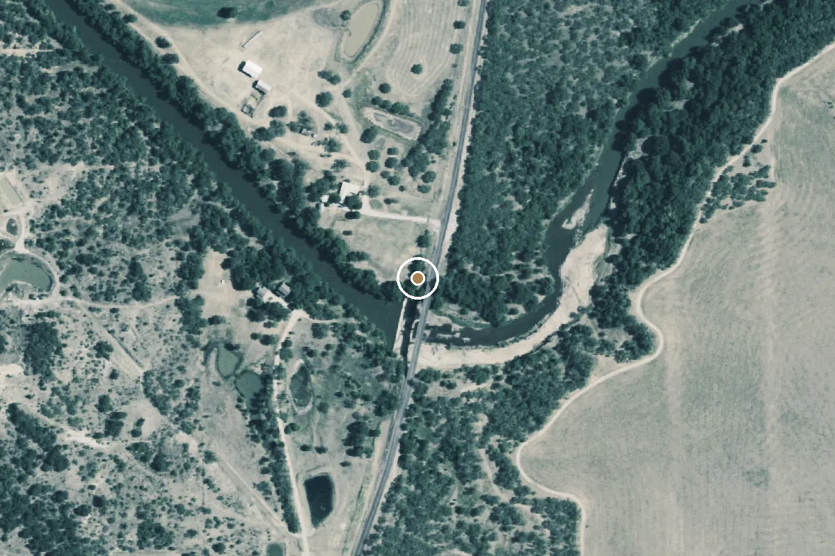 Aerial view of Clear Fork of the Brazos River Boat Ramp