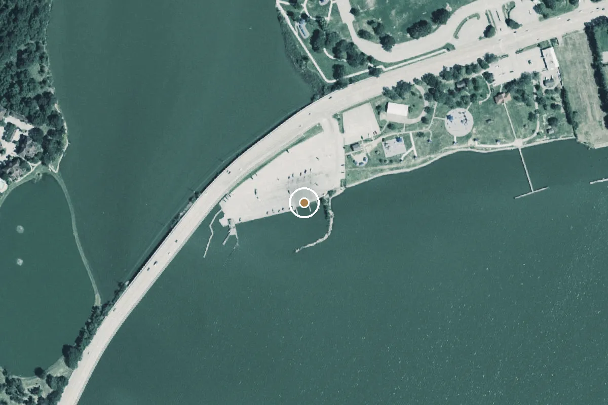 Aerial view of Clear Lake Park Boat Ramp