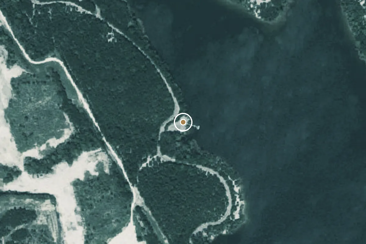 Aerial view of Cleburne State Park Boat Ramp