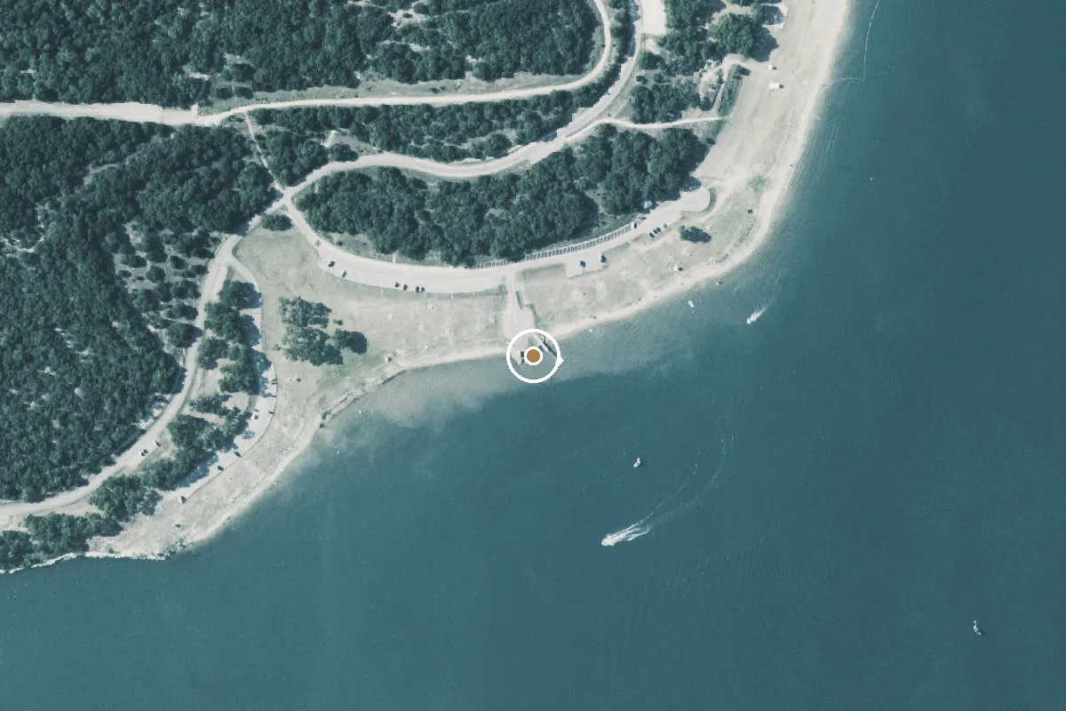 Aerial view of Comal Park Boat Ramp