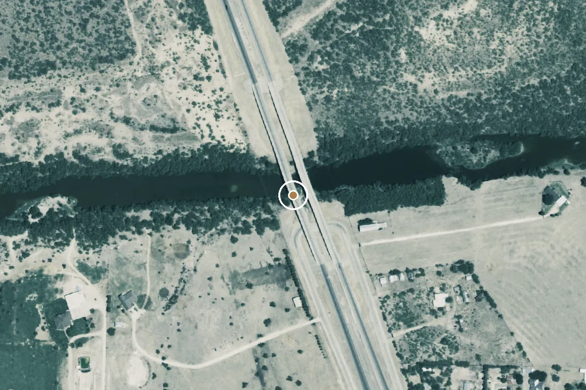 Aerial view of Concho River Boat Ramp